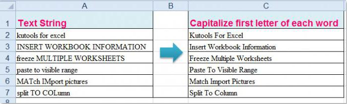 Excel'de sorunu çözmek için "İlk harf başkenti"