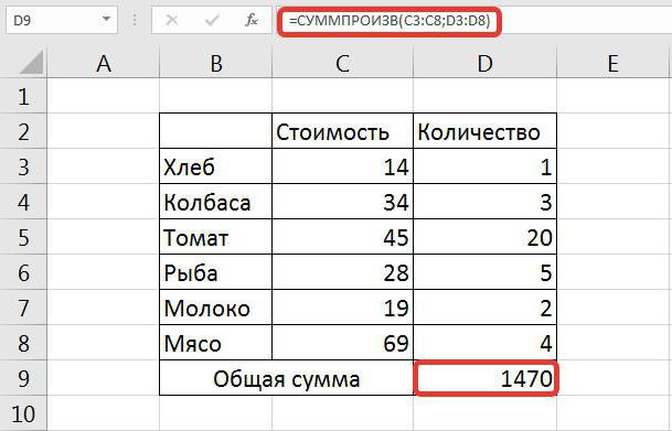 excel çarpı sütunu sütuna göre