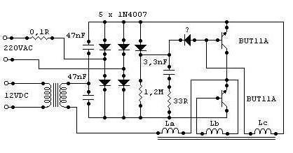 Elektronik transformatör: bağlantı şeması